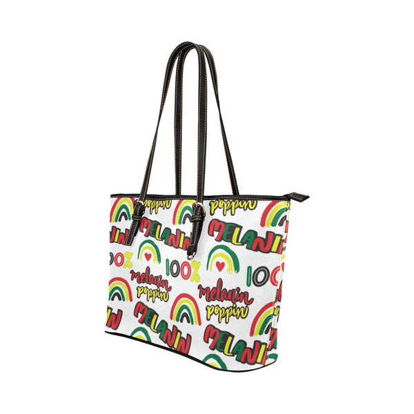 Melanin Poppin Leather Tote Bag