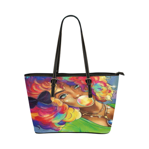 Bubble Gum Chick Leather Tote Bag