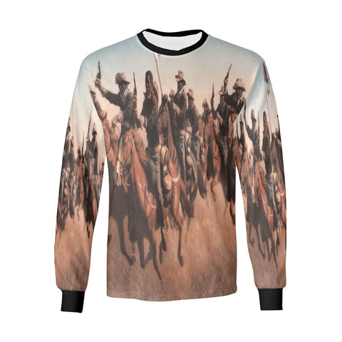 Buffalo Soldiers battle ground depiction, long sleeve T-shirt