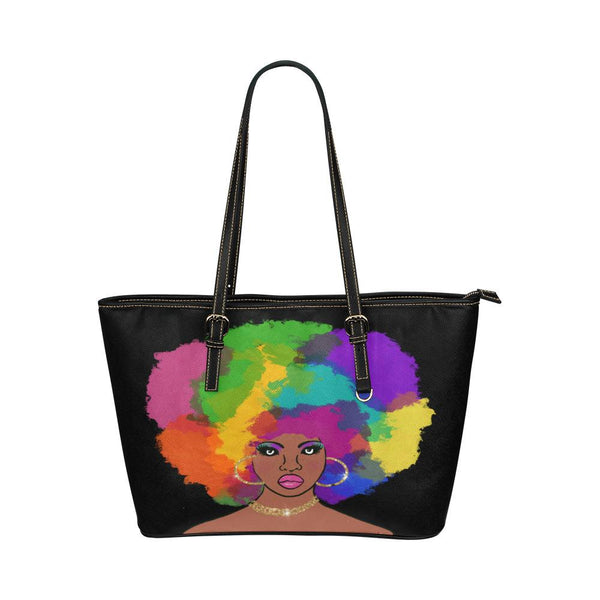 Rainbow Chick Leather Tote Bag