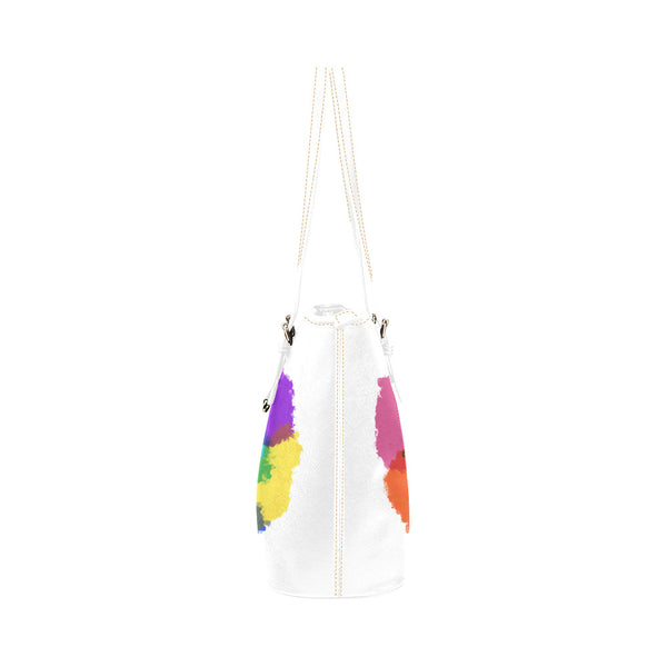 Rainbow Chick Leather Tote Bag