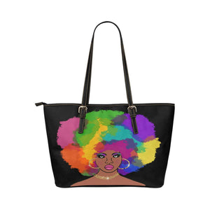 Rainbow Chick Leather Tote Bag