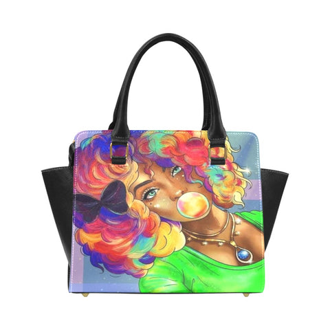 Bubble Gum Girl Purse, Classic Shoulder bag, Colorful Handbag