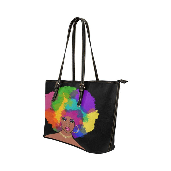 Rainbow Chick Leather Tote Bag