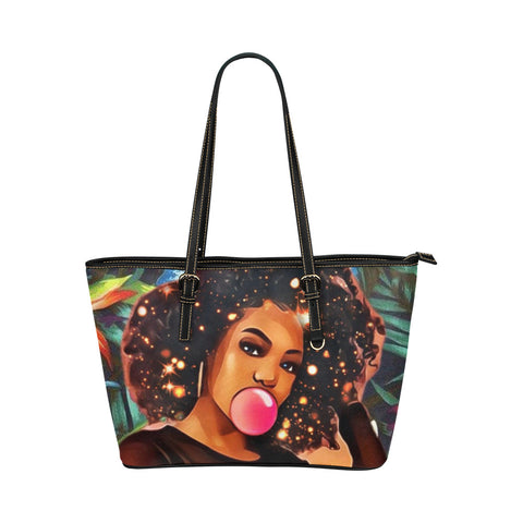 Bubble Lady Leather Tote Bag