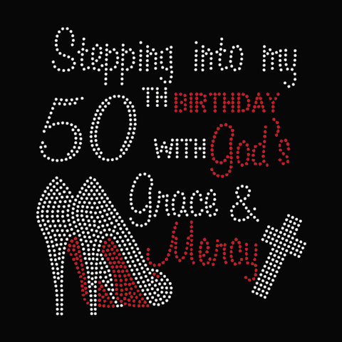 Birthday with God's Grace Rhinestone T-shirt