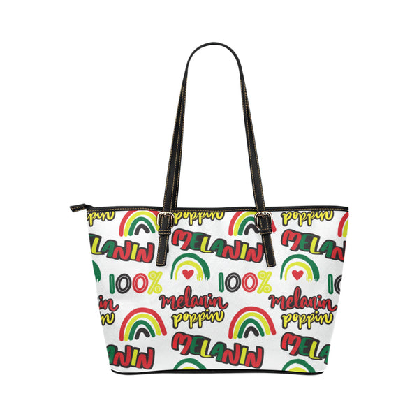 Melanin Poppin Leather Tote Bag