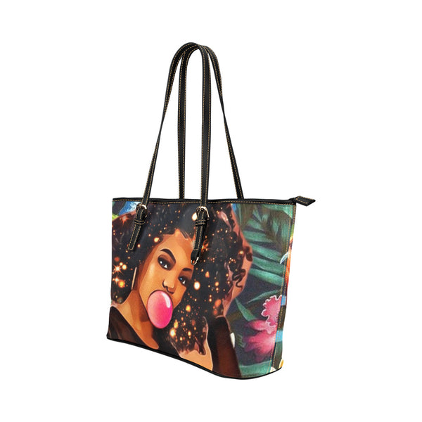 Bubble Lady Leather Tote Bag