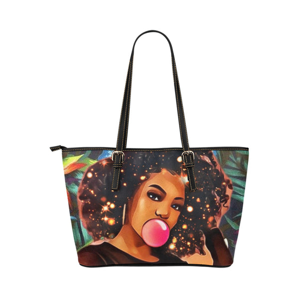 Bubble Lady Leather Tote Bag