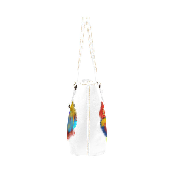 Rainbow Hair Bubble Leather Tote Bag