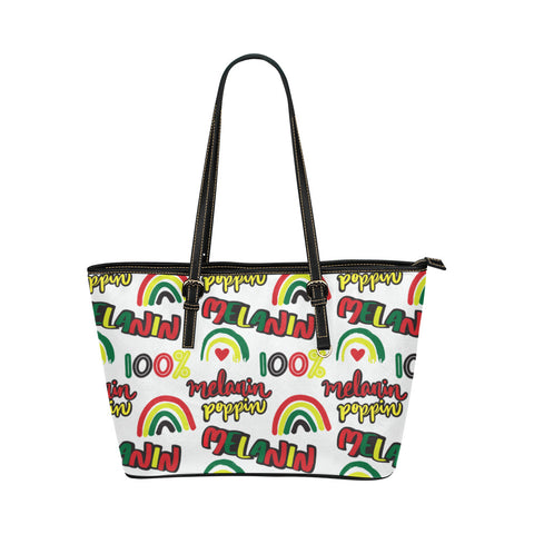 Melanin Poppin Leather Tote Bag