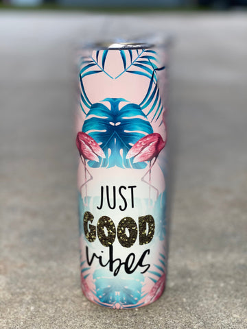 Just Good Vibes 20oz tumbler summer cup