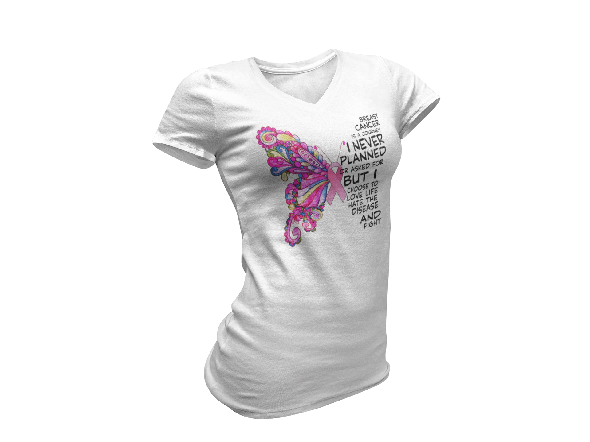 Breast Cancer Butterfly Tee