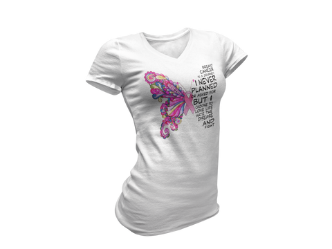 Breast Cancer Butterfly Tee