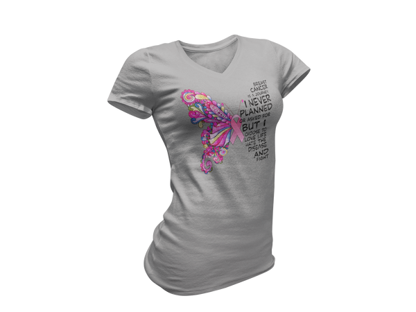 Breast Cancer Butterfly Tee